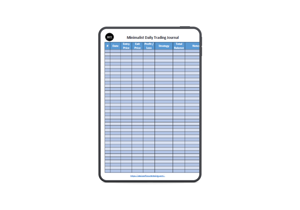 Free Minimalist Daily Trading Journal on Ipad
